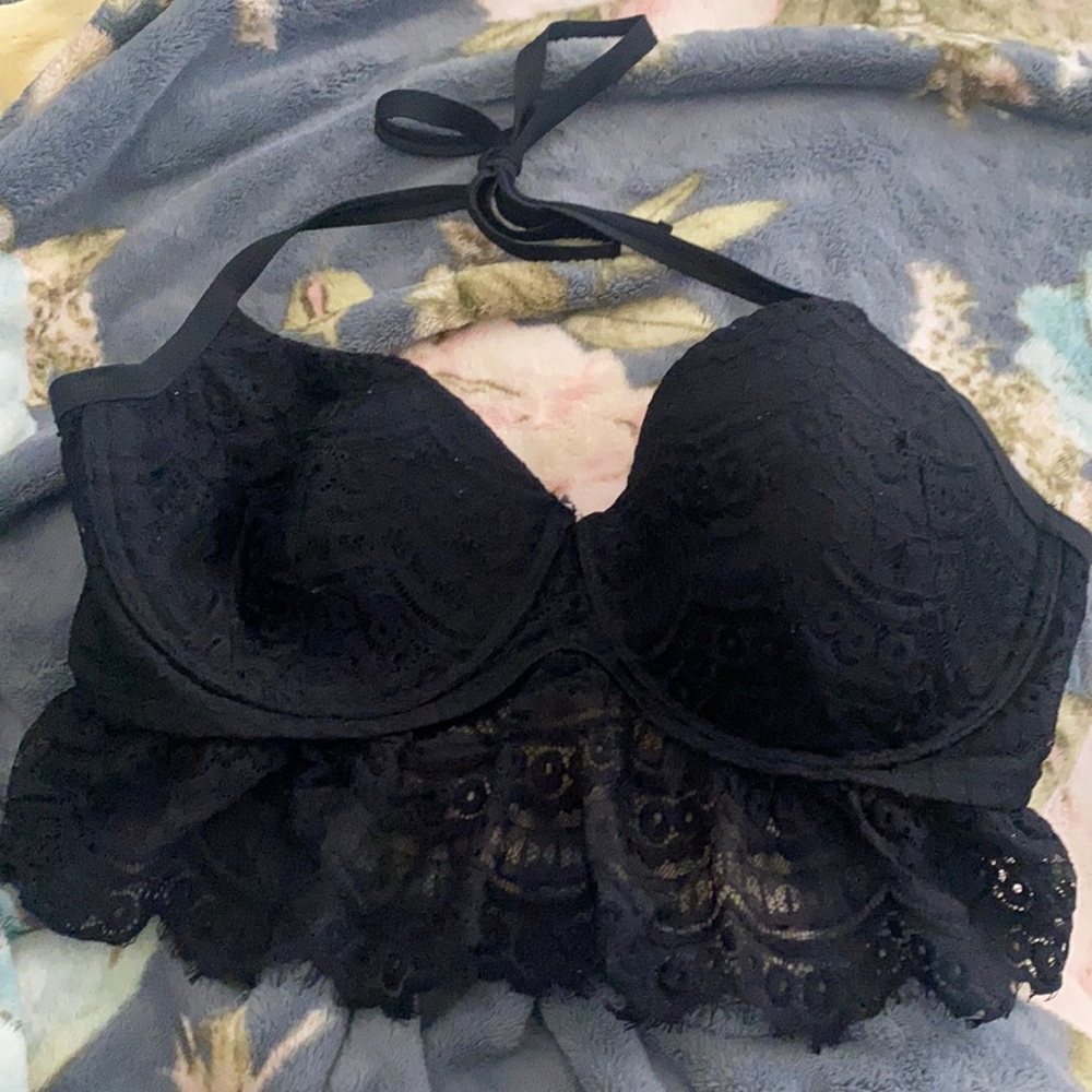 SMART & SEXY BLACK LACE BIKINI TOP NWOT